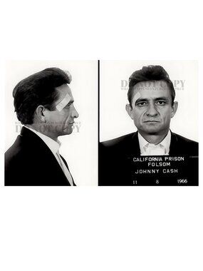 Johnny Cash Mugshot Photograph 11 X 17 | 1966 Folsom Prison Poster | RARE Print